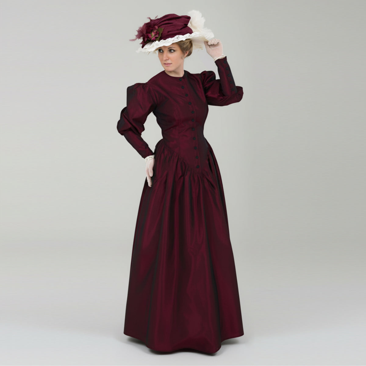 Dickensian Christmas Caroler Puff Sleeve Gown