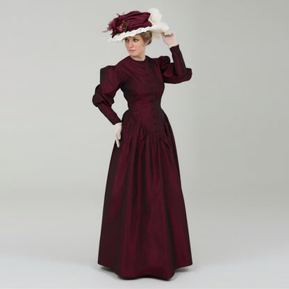 Dickensian Christmas Caroler Puff Sleeve Gown