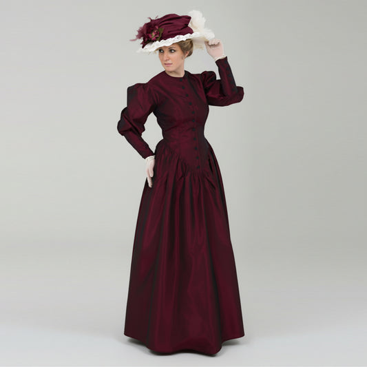 Dickensian Christmas Caroler Puff Sleeve Gown