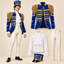 Men's Royal Blue Fringed-Epaulet Nutcracker 4-Piece Costume Set