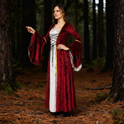 Robe de cour médiévale en velours 
