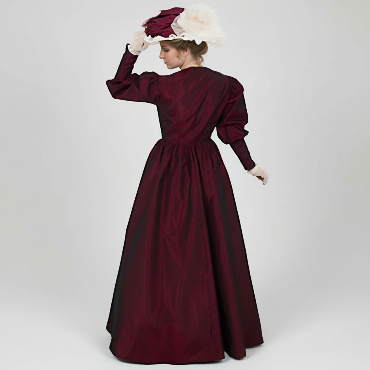 Dickensian Christmas Caroler Puff Sleeve Gown