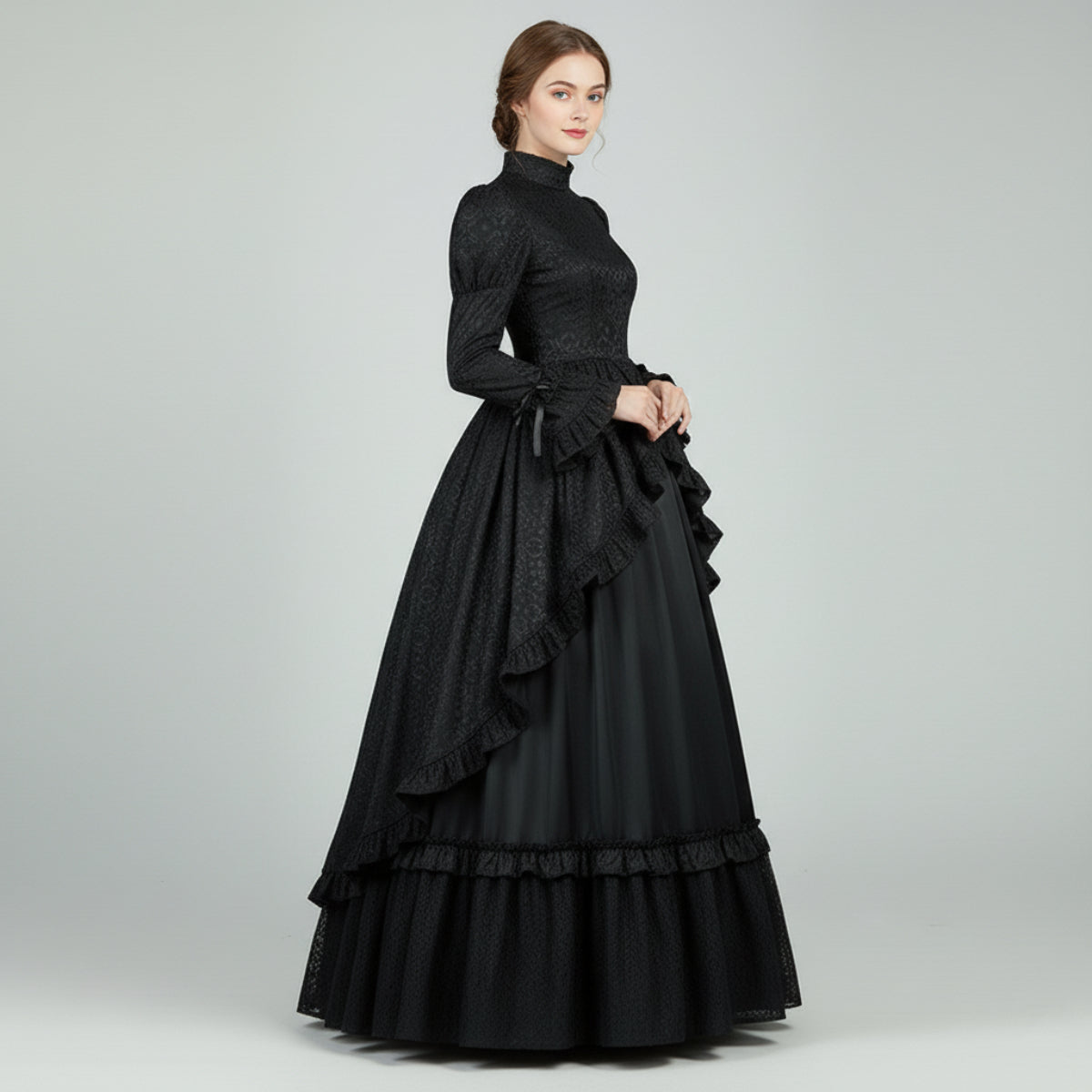 Stand Collar Lace Victorian Ball Gown