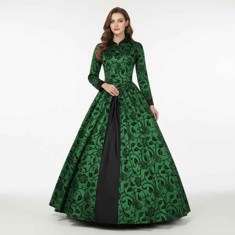 Victorian Floral Christmas Carol Gown
