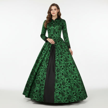 Victorian Floral Christmas Carol Gown