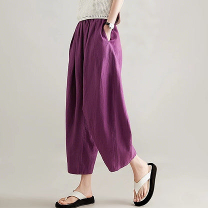 Women Classic Puff Pants with Pocket