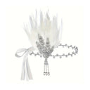Ensemble d'accessoires Années Folles avec éventail en plumes