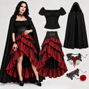 Women's Victorian Vampire Cloak 5-Piece Set