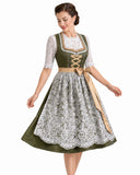 Oktoberfest Dirndl Costume with Embroidered Apron and Blouse