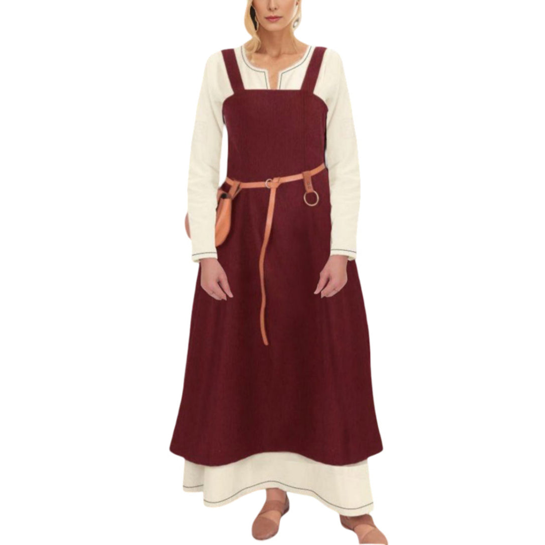 Medieval Apron Overdress Tunic Set Dress