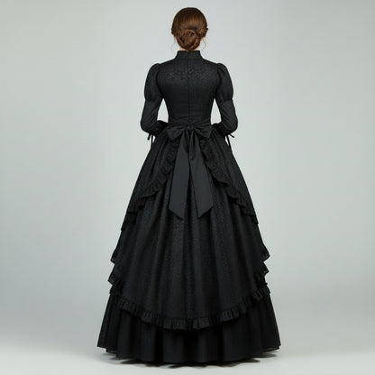 Stand Collar Lace Victorian Ball Gown