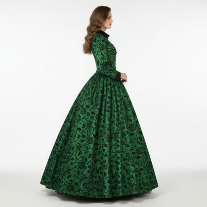 Victorian Floral Christmas Carol Gown