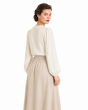 Romantische bestickte Vintage-Bluse