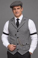 Men's Light Grey 1920s Heritage Gentleman 7-Piece Set