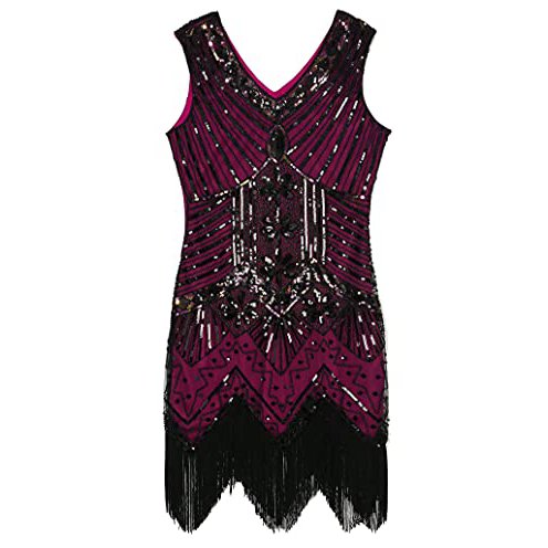 Fuschia Flapper Dress with Accessories Set