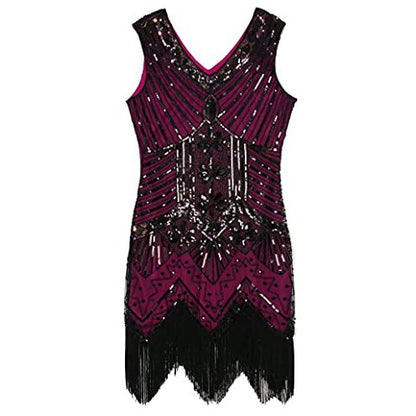 Fuschia Flapper Dress with Accessories Set