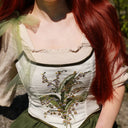 Rococo Style Corset Vest Bustie with Tulle Straps - Retrorobe