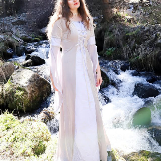 Robe rétro vintage médiévale Renaissance longueur au sol Viking Outlander grande taille Valhalla femme normale Halloween Carnaval Mascarade Fête Adultes Robe automne et hiver