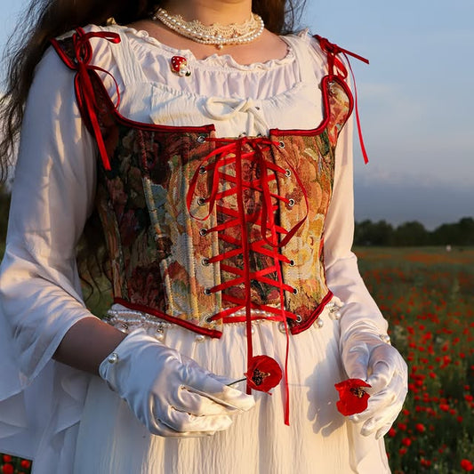 Renaissance Style Lace Design Corset Vest Bustier