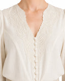 Romantische bestickte Vintage-Bluse