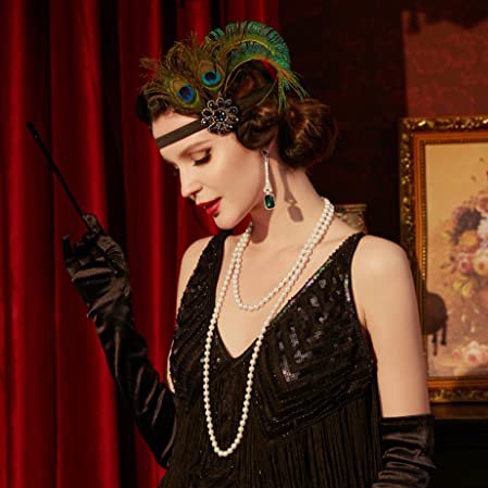 Art Deco Glamour Evening Gown with Accessories Set