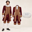 Men's Burgundy Gold-Vine Aristocrat 6-Piece Costume Set