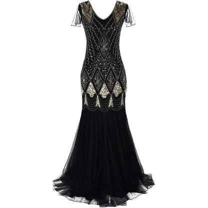 Art Deco Beaded Gown with Accessories Set