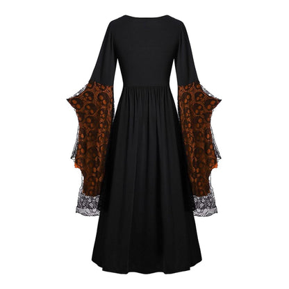 Gothic Halloween Bat Sleeve Irregular Dress
