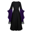 Gothic Halloween Bat Sleeve Irregular Dress - Retrorobe