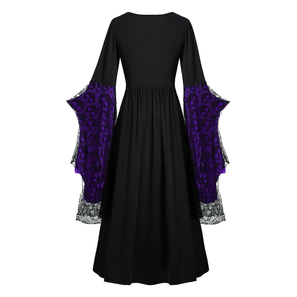 Gothic Halloween Bat Sleeve Irregular Dress