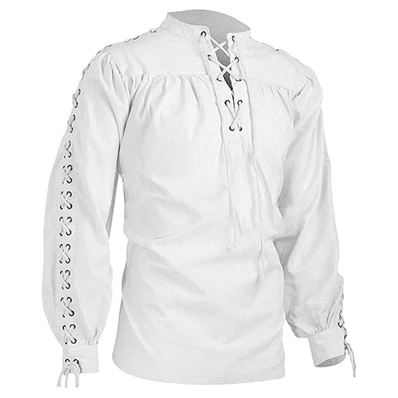 Pirate Style Lace-up Shirt - Retrorobe