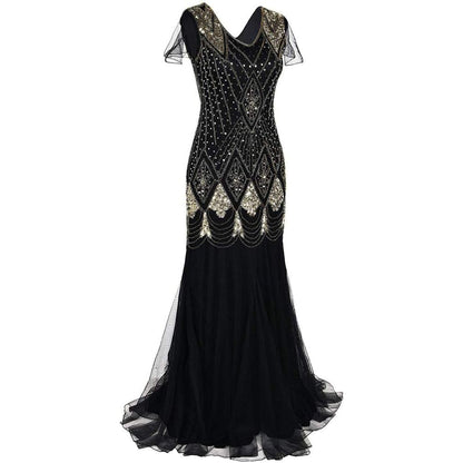 Art Deco Beaded Gown with Accessories Set