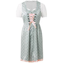 Oktoberfest 3-Piece Lace-up Dirndl with Apron & Blouse - Retrorobe