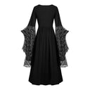 Gothic Halloween Bat Sleeve Irregular Dress - Retrorobe