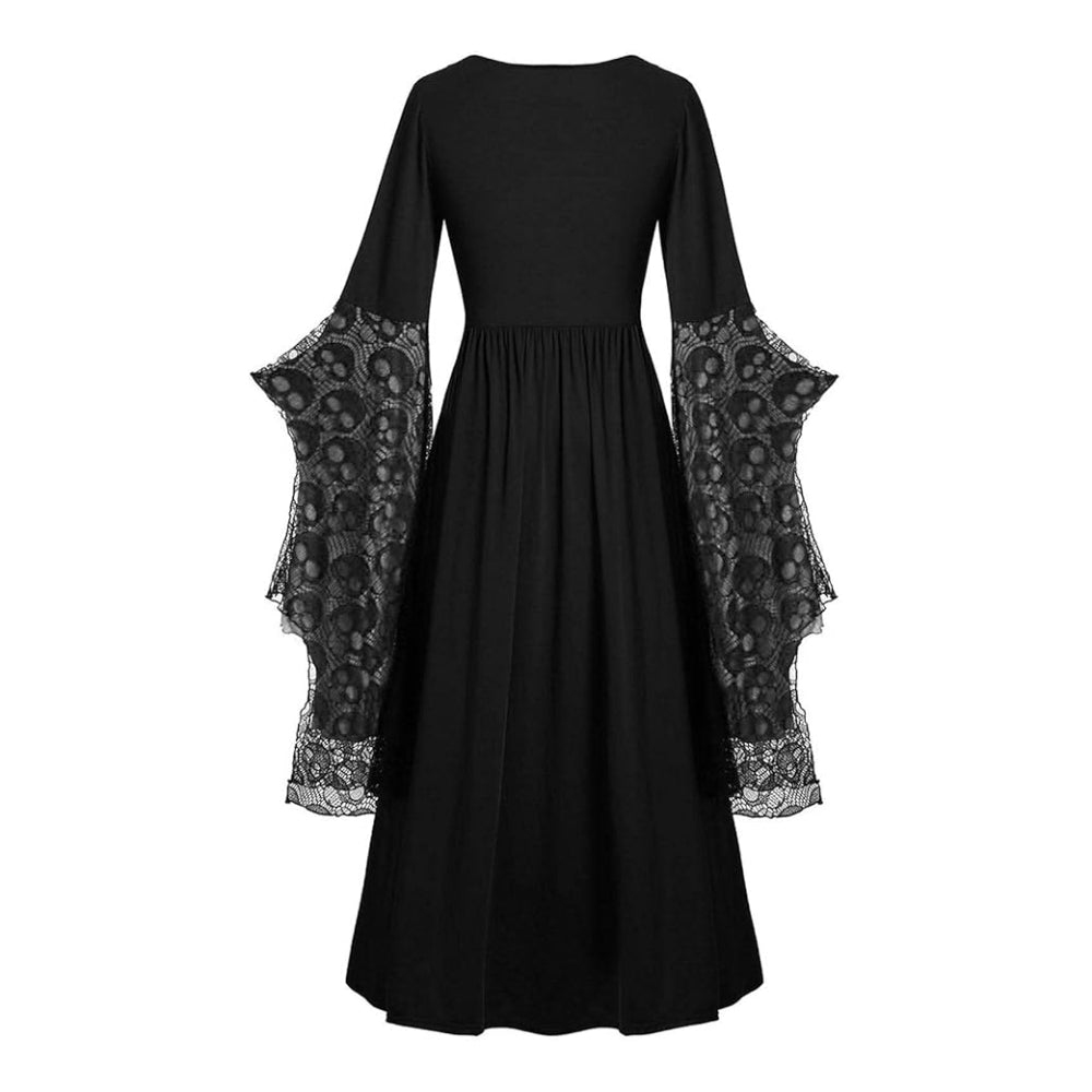 Gothic Halloween Bat Sleeve Irregular Dress