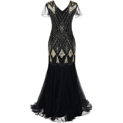Art Deco Beaded Gown with Accessories Set