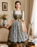 Oktoberfest Dirndl Costume with Embroidered Apron and Blouse