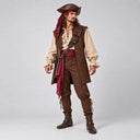 Braune Piratenweste für Herren & Dreispitz 6-teiliges Set