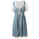 Oktoberfest 3-Piece Lace-up Dirndl with Apron & Blouse - Retrorobe