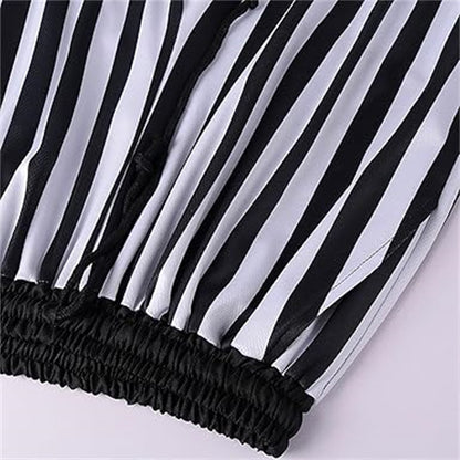 Knight Ritter Style Stripes Pants Drawstring Design