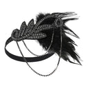 5-teiliges 1920er Jahre Flapper-Accessoire-Set, Schwarz
