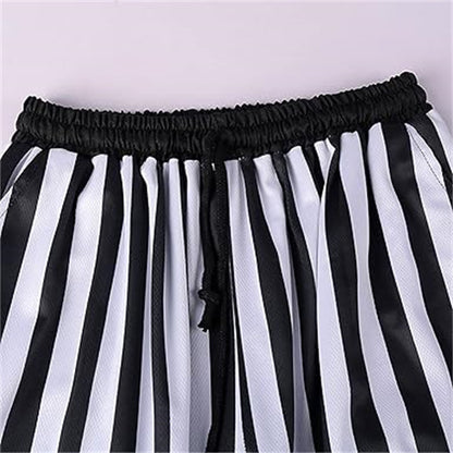 Knight Ritter Style Stripes Pants Drawstring Design