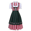 Oktoberfest Green & Red Dirndl with Apron - Retrorobe