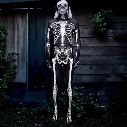 Skeleton Full Body Hooded Jumpsuit