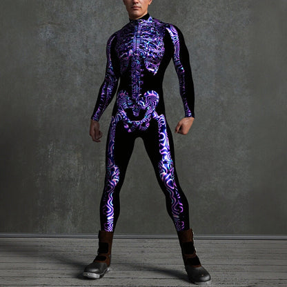 Men's Psychedelic Skeleton Bodysuits
