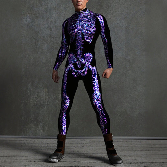 Men's Psychedelic Skeleton Bodysuits