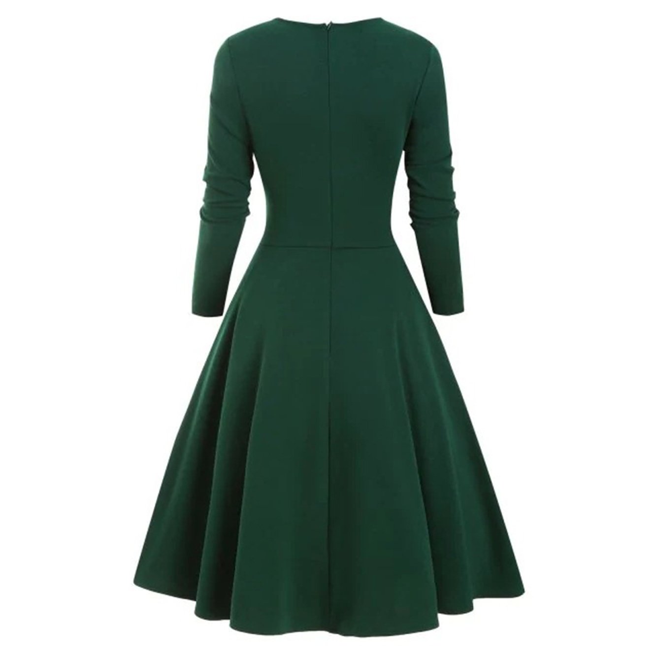 Retro Tie-Front Plaid Xmas Party Dress