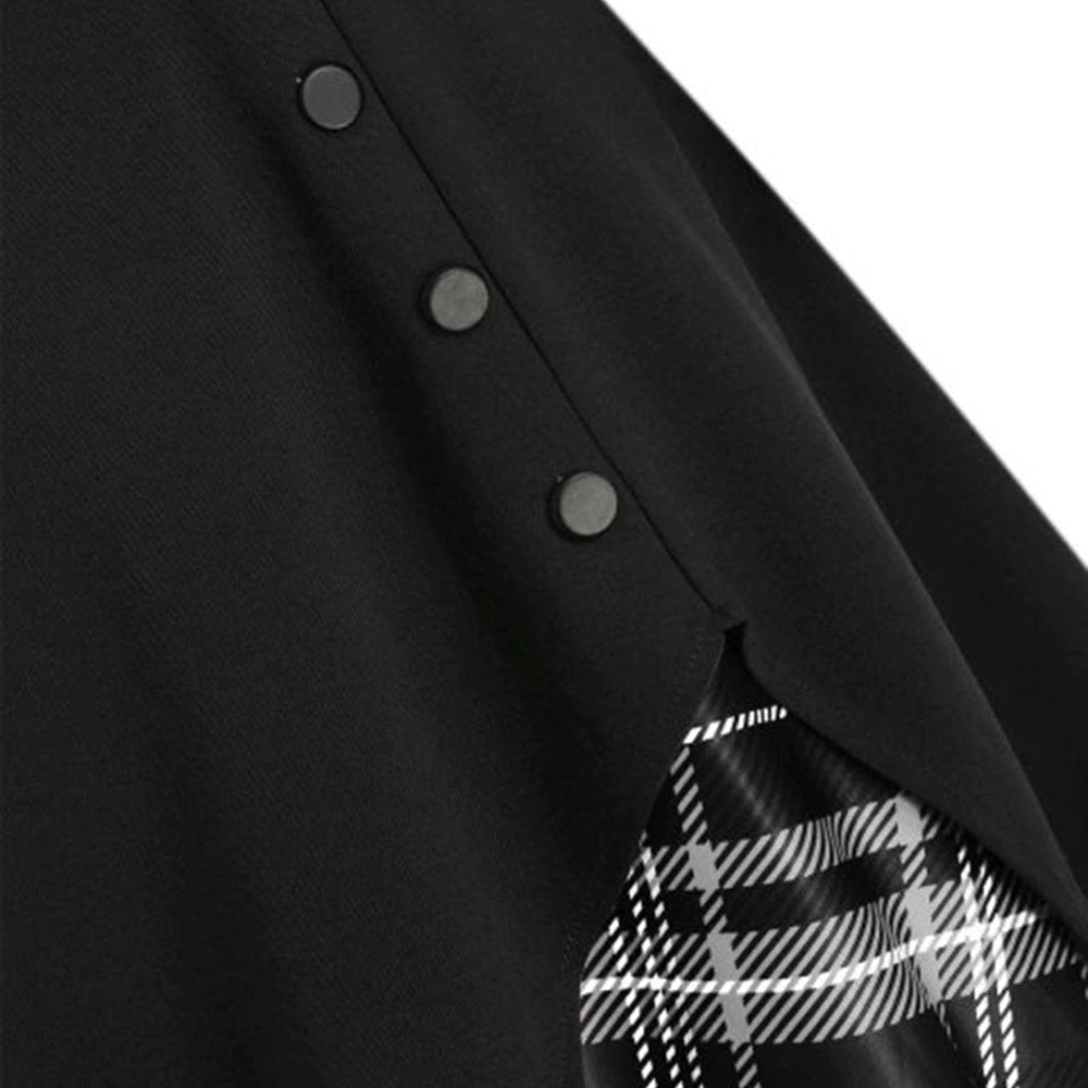 Retro Tie-Front Plaid Xmas Party Dress