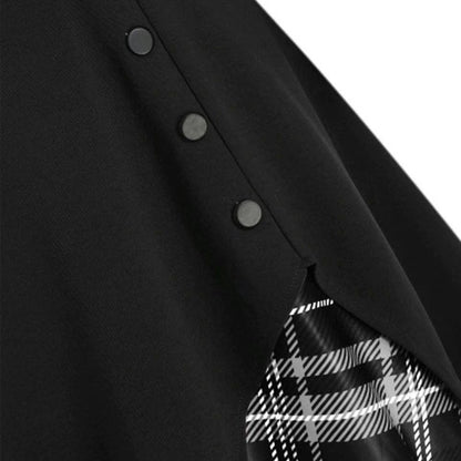 Retro Tie-Front Plaid Xmas Party Dress