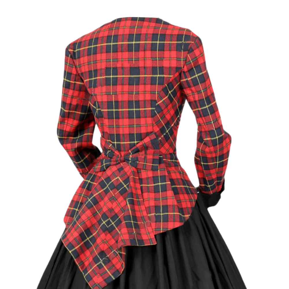 Red Plaid Victorian Christmas Carol Dress